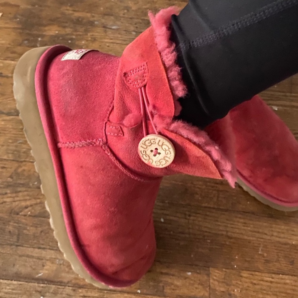 UGG boots in a red/pink color